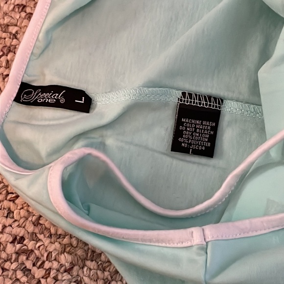 Seafoam Green One Piece “SLAY” Romper/Bodysuit - Picture 3 of 4